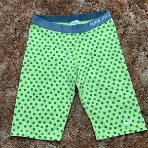 Nike Pro Neon Polka Dot Biker Shorts